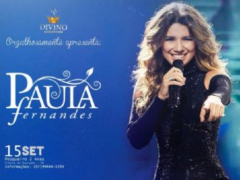 Paula Fernandes fará show dia 15 de setembro em Glória de Dourados