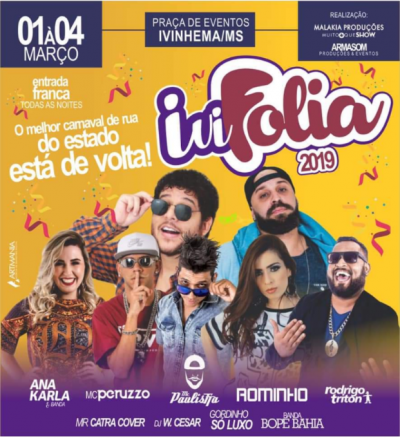 Confira as atrações já confirmadas para o \'IVIFOLIA 2019\' que acontecerá em Ivinhema
