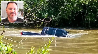 Camionete de homem achado morto em rio é encontrada submersa