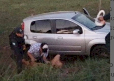 Colisão entre Uno e S-10 deixa três pessoas feridas em Jateí