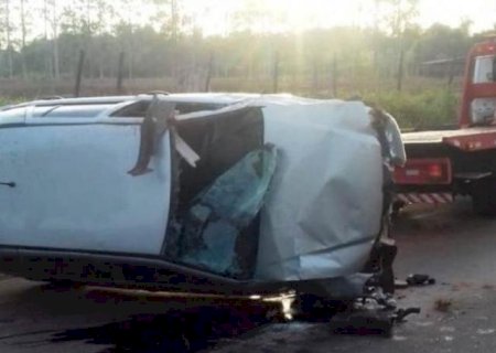 Homem fica ferido após perder controle e capotar carro entre Batayporã e Nova Andradina