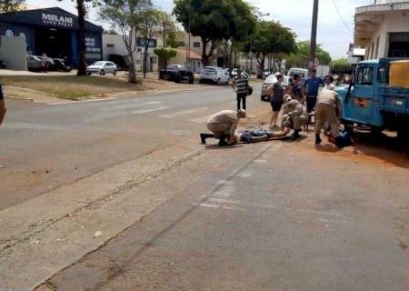 Acidente deixa dois feridos na área central de Nova Andradina