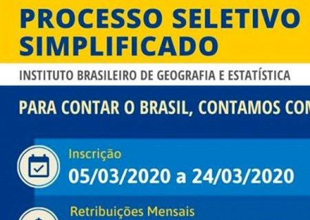 Jateí com 5 vagas para trabalhar no CENSO 2020, veja como fazer