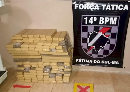 Força Tática apreende 166 kg de maconha na região de Deodápolis