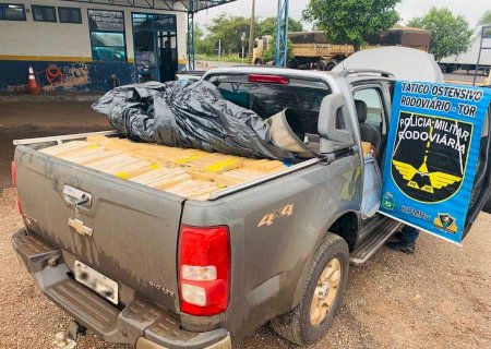 S-10 roubada transportando 1 tonelada de droga é recuperada e morador em Glória de Dourados é preso em flagrante em Ivinhema