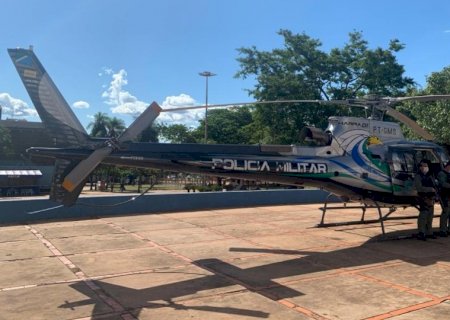 Helicóptero sobrevoa Campo Grande em operação de fim de ano da PM