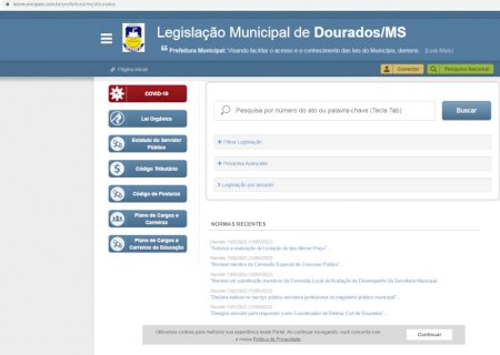 Prefeitura de Dourados lança plataforma “Leis Municipais\'
