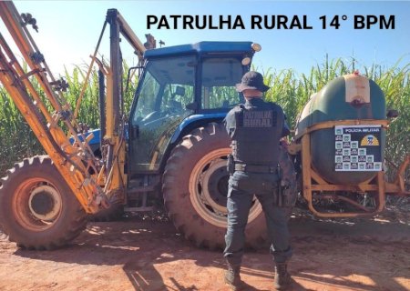 Em Jateí, Patrulha Rural recupera maquinário agrícola após tentativa de furto