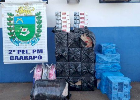 PM de Caarapó apreende produtos de contrabando no Jardim Capilé