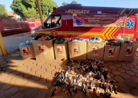 FÁTIMA DO SUL: Bombeiros e Rotary encerram campanha do agasalho com mais de meia tonelada de doações>