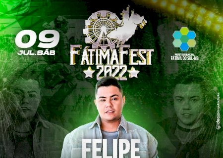 Mais um show nacional no Fátima Fest, Felipe Araújo se apresentará no dia do aniversário de Fátima do Sul