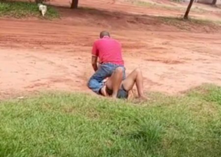 Marido é filmado espancando brutalmente a esposa em MS