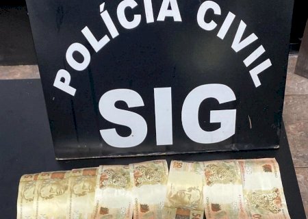NOVA ANDRADINA: SIG apreende R$ 1,8 mil em cédulas falsas e prende suspeito de tráfico de drogas