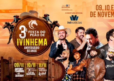 Festa do Peão 2023 terá 06 megas shows para comemorar 60 anos de Ivinhema, veja a programação