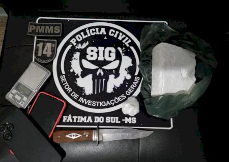 SIG de Fátima do Sul, com apoio da PM, prende em flagrante duas mulheres com mais de 500 gramas de cocaína