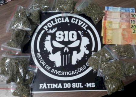 S.I.G. de Fátima do Sul prende em flagrante acusado de tráfico de drogas