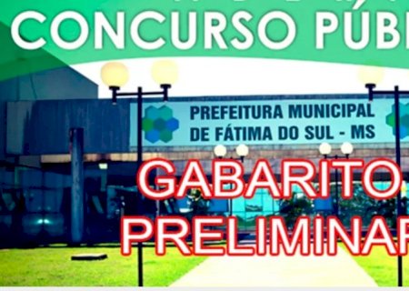 MS Concursos divulga gabarito preliminar das provas do concurso público da Prefeitura de Fátima do Sul