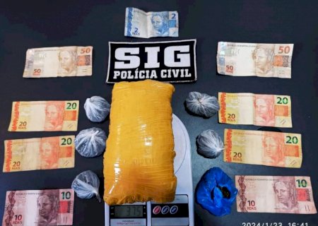 SIG de Fátima do Sul prende em flagrante traficante de drogas com 1 tablete de maconha