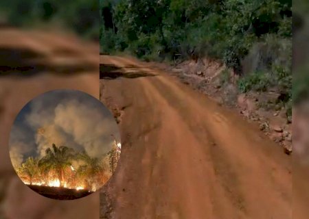Incêndio avança sobre região de serra e causa quedas de árvores e pedras em Alcinópolis