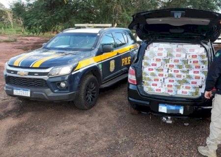 PRF apreende 10 mil maços de cigarros em Bataguassu (MS)>