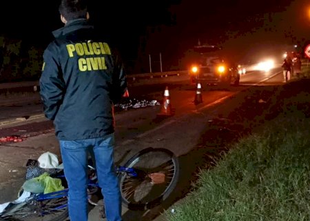 Ciclista tem corpo dilacerado em atropelamento na BR-463 entre Dourados e Ponta Porã>