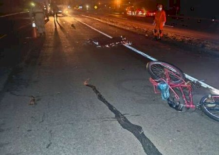 Ciclista morre atingido por picape na BR-163 em trecho marcado por acidentes em Dourados