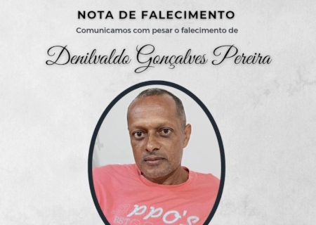 Nota de falecimento em Vicentina: Denivaldo Gonçalves Pereira>